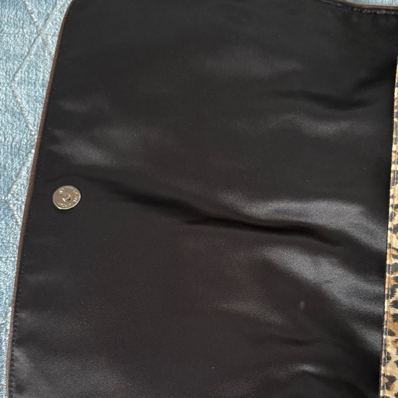 Betsey Johnson Black Bag with Pink and Green Floral Embroidery - Picture 3 of 6